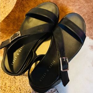Kelly & Katie Black Strappy Sandals